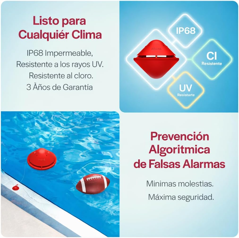 BCONE® Pool Alarm by Lifebuoy® | ASTM F2208 Certified | Floating Safety Device with App Alerts + Alexa Voice Control | 2.4GHz Wi-Fi | for Inground & Above-Ground Pools