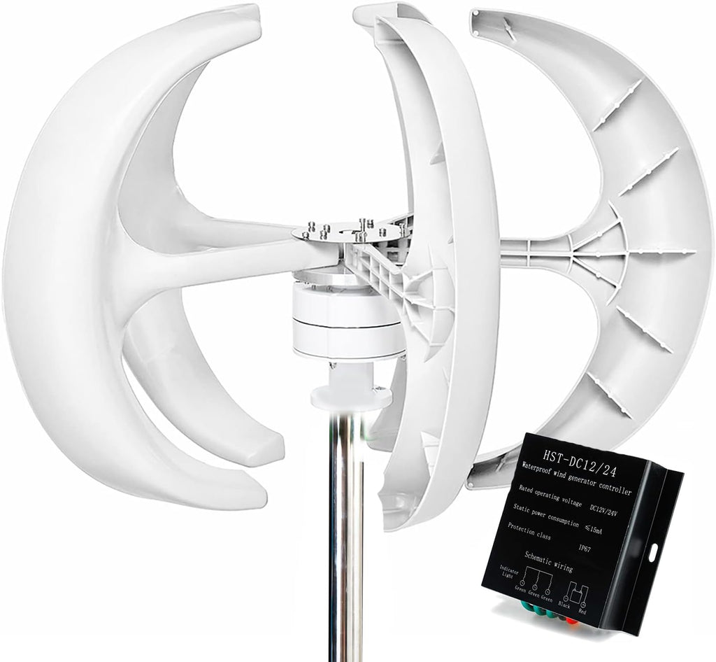 Vertical Axis Wind Power Turbine Generator 3000W-4500W 12V 24V 48V Low Noise High Efficiency Upright Windmill for Farm Seashore Boat