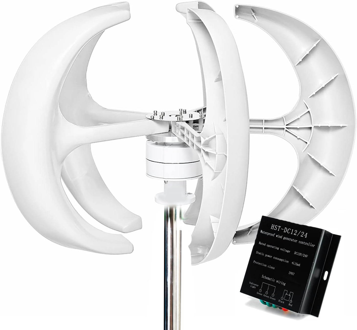 Vertical Axis Wind Power Turbine Generator 3000W-4500W 12V 24V 48V Low Noise High Efficiency Upright Windmill for Farm Seashore Boat