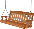 Amish Heavy Duty 800 Lb Mission Treated Porch Swing with Hanging Chains (4 Foot, Cedar Stain)