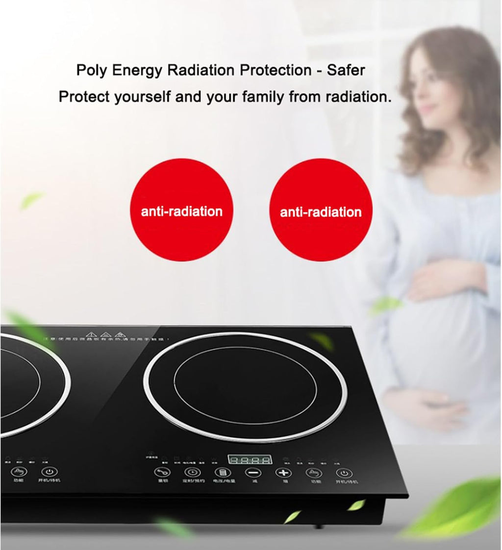 2200W Dual-Head Household Smart Induction Cooktop Independent Booking Timer 10-Speed Safety Lock Portable Induction Cooktop