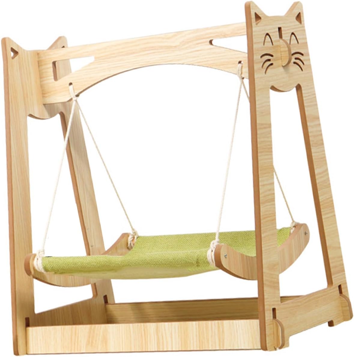 Cat Hammock Bed, Hanging Cat Bed, Hammock Rocking Chair, Wooden Comfortable Breathable Stable Quiet Summer Hanging Cat Bed for All Seasons (DC-006-2)