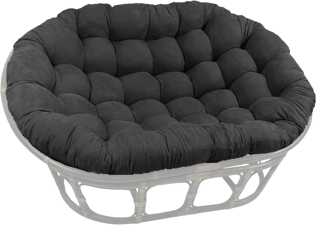 Oversized Double Papasan Chair Cushion, Indoor Outdoor Wicker Egg Rocker Cushions for Patio Furniture, Overstuffed Round Cushion, (Frame NOT Included)