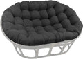 Oversized Double Papasan Chair Cushion, Indoor Outdoor Wicker Egg Rocker Cushions for Patio Furniture, Overstuffed Round Cushion, (Frame NOT Included)