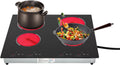 3000w 110v Electric Cooktop, 4 Burners Cooktop Portable with 9 Heating and Kid Safety Locklevel Coutertop & Built-In Stove Top Sensor Touch Control for Kitchens, Huts, Snack Bars