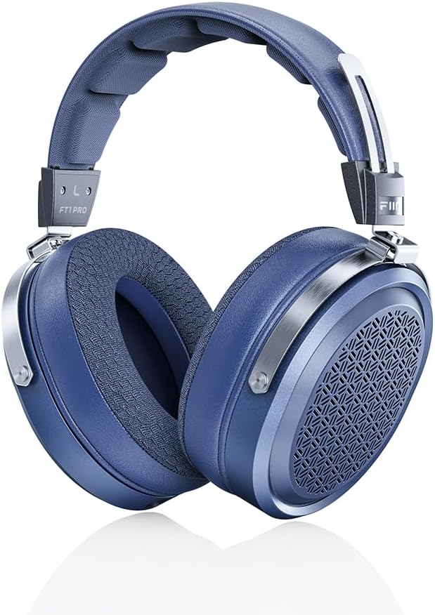 FiiO FT1 Pro Open-Back Planar Magnetic Wired Hi-Fi Headphones for Home, Studio, Recording, High Sensitivity (Blue)