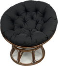 Indoor Outdoor Papasan Chair Cushion, Bucket & Moon Comfy Round Cushion, Tufted Wicker Hanging Egg Chair Cushion for Garden, Living Room, Bedroom