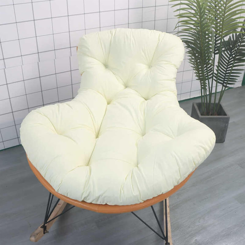 Lazy Rocking Egg Chair Cushion, Indoor Outdoor Oversized Lounge Wicker Papasan Cushion,Lobster Chair Cushion(Beige,100 * 120cm)
