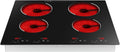 Electric Cooktop, 24 Inch 4 Burner Ceramic Cooktops with Timing Function Child Lock Electric Ceramic Stove Top 9 Heating Levels 110V 3800W