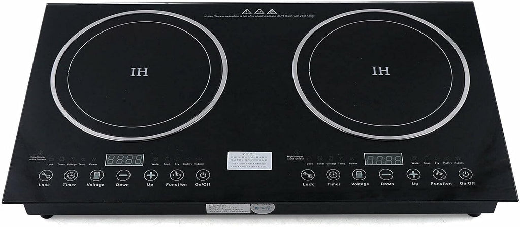 Electric Induction Cooker - Portable 2600W 8 Gear Firepower Electric Dual Induction Cooker Cooktop Countertop Double Burner Suitable for Cast Iron, Stainless Steel Cookware and Kitchen or Resturant