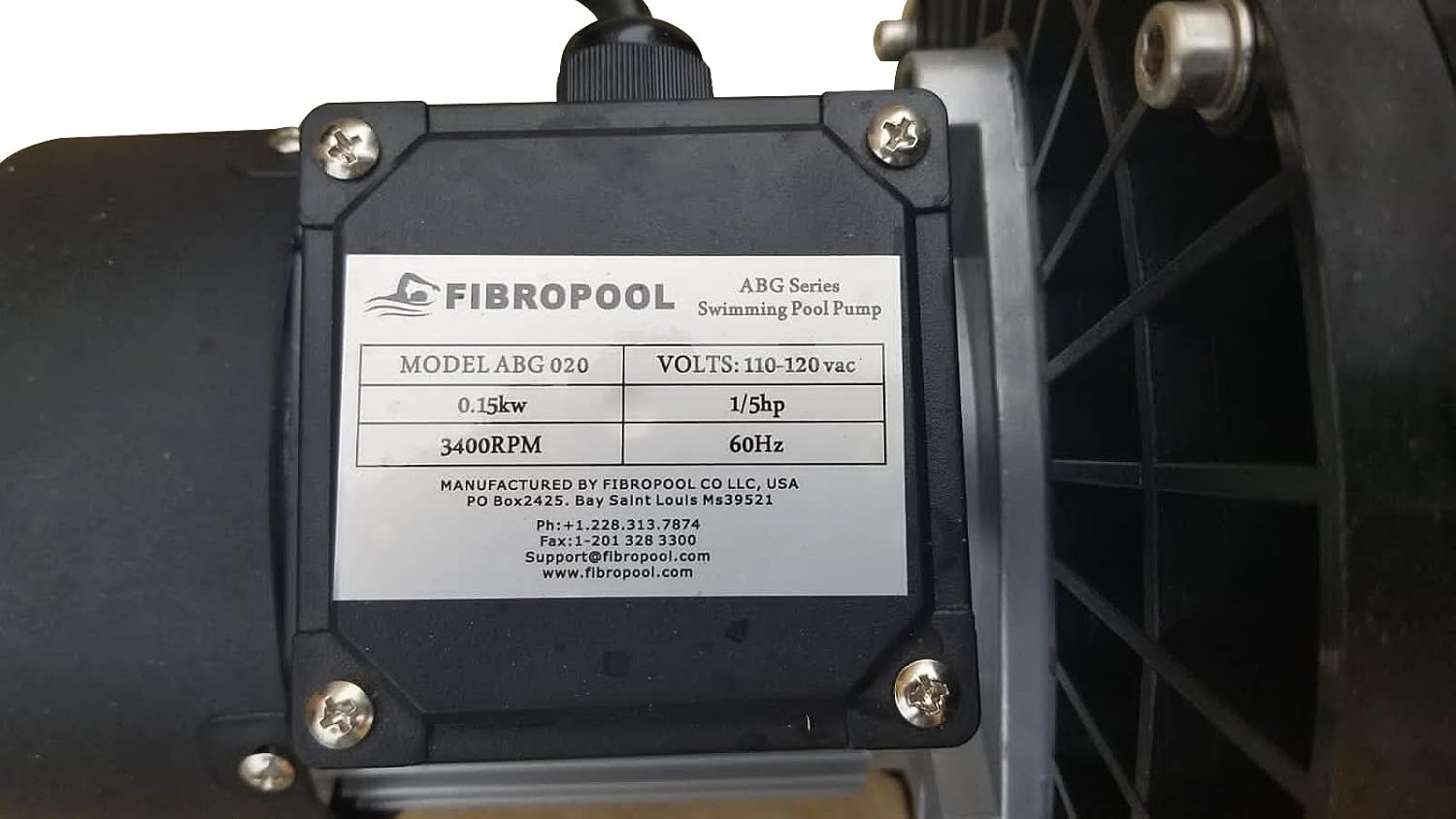 FibroPool 0.2 HP Above Ground Pool Pump 2520 GPH - 1.25' & 1.5' Hose Adapters & PTFE Tape - Clear Lid Strainer - Energy Efficient