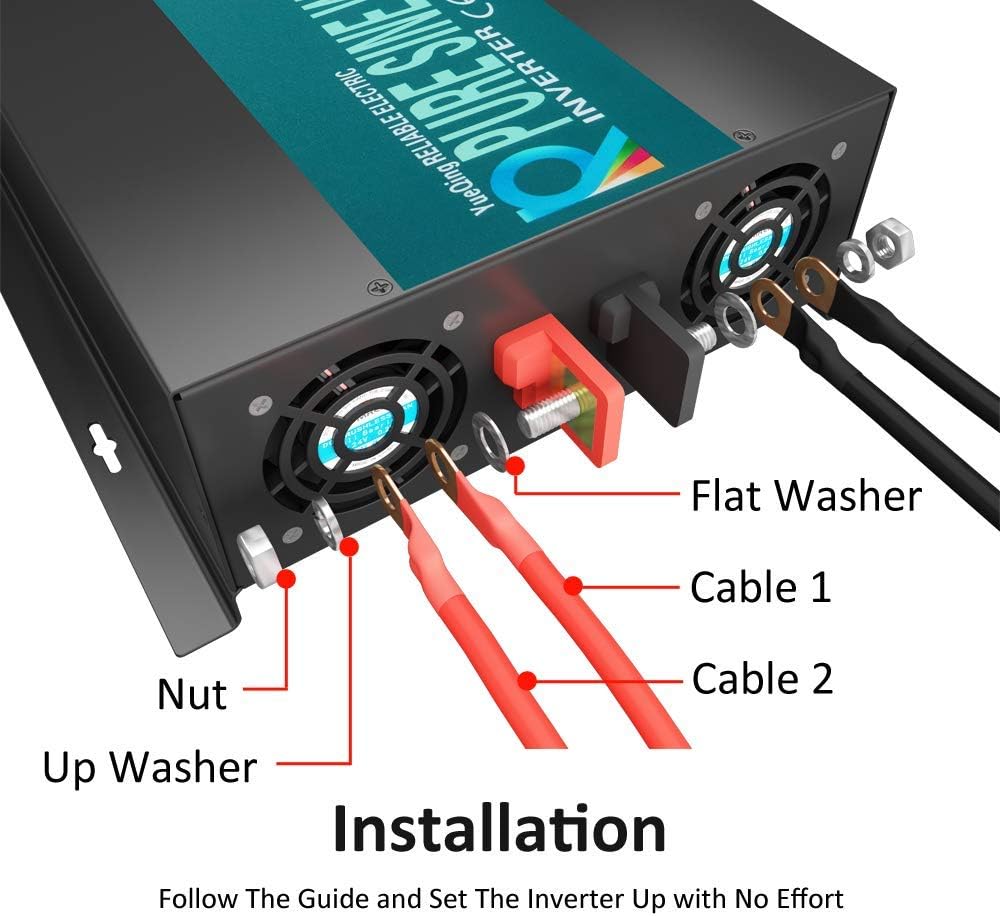 WZRELB 3000W 24V 110~120V Pure Sine Wave Solar Power Inverter with Remote Control Switch