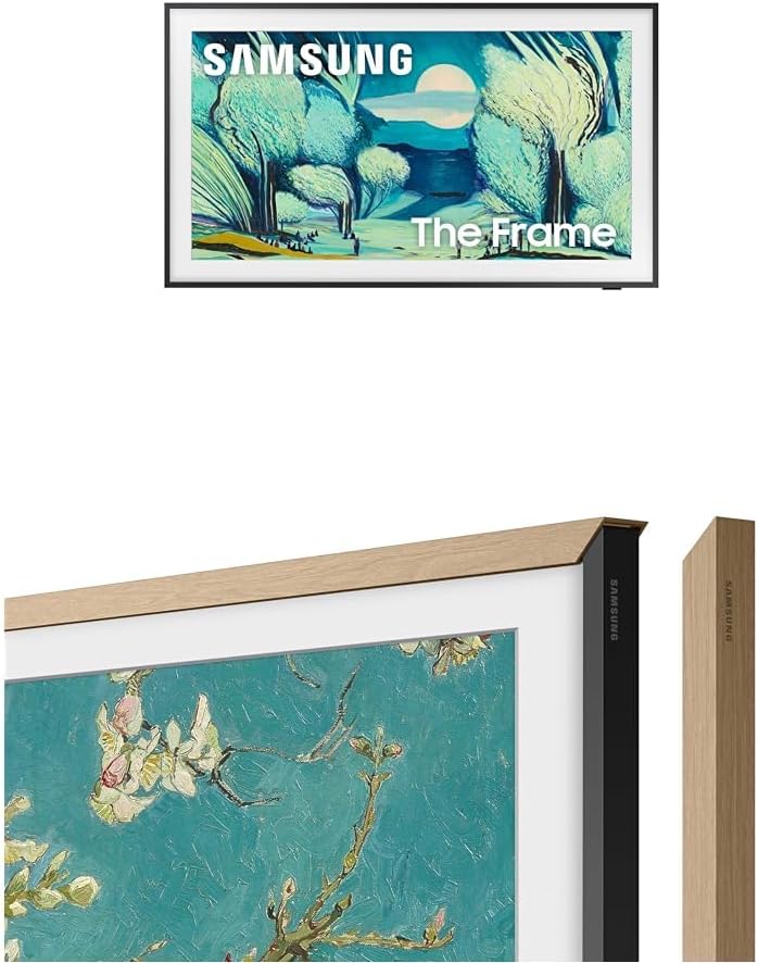 Samsung 50-Inch The Frame LS03F 4K QLED Smart TV (2025 Model) with Modern Teak Customizable Bezel
