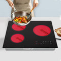 Electric Ceramic Cooktop, 23.2 Inch Electric Cooktop, 2600W 110V 3 Burners Radiant Stove Top with Timer, Child Safety Lock, Sensor Touch Control