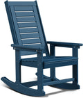 BRIOPAWS Rocking Chair Outdoor | Porch Rocker | HDPE Plastic | Blue | Oversized | Patio Rockers Chairs | High Back | for Big Man | Weather Resistant | for Outside Deck Balcony Front Backyard