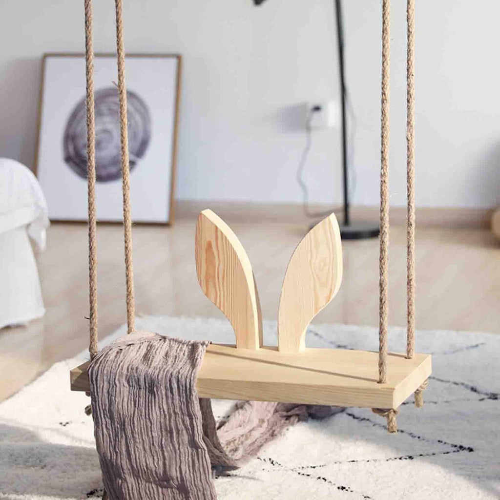 Indoor Children's Swing, Home Balcony Hanging Chair, Outdoor Garden Solid Wood Rocking Chair, Suitable for The Balcony of The Hotel Room (a 50cm)