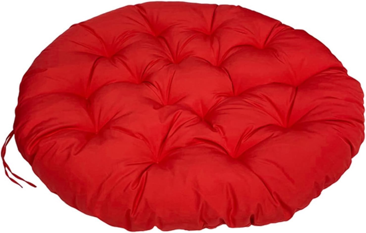 Papasan Round Chair Cushion, Thick Removable Seat Cushion Hanging Swing Cushion, Waterproof Papasan Cushion, Rocking Chair Cushion, Hammock Cushion (Chair Not Included)(Red,140cm)