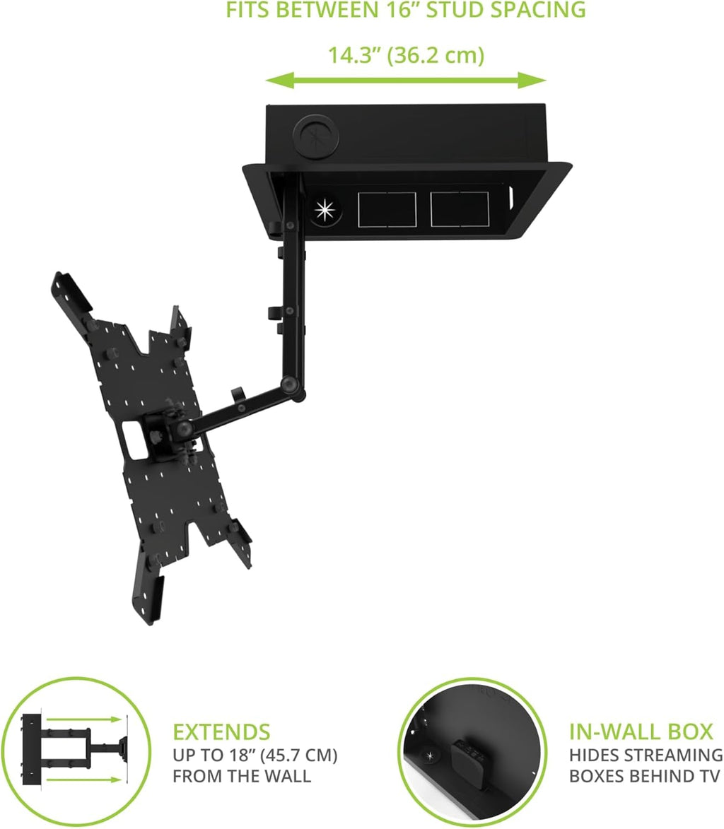 Samsung QN43QN90FAFXZA 43 Inch Neo QLED 4K QN90F Vision AI Smart TV with a Kanto R400 Recessed in-wall Full Motion Articulating Mount (2025)