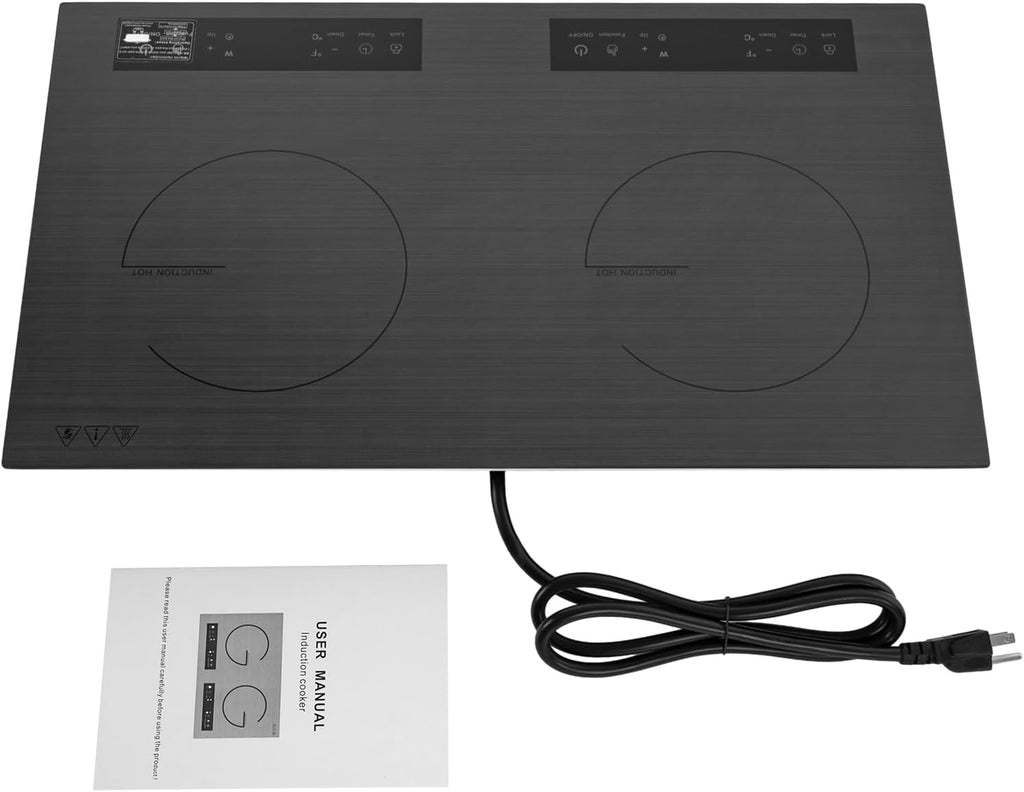 Double Induction Cooktop, 2 Burner Induction Stove Portable Electric Hot Plate For Cooking with 9 Power Levels & 3-Hour Timer Function Sensor Touch for Pots with a Diameter of 7.87 Inches