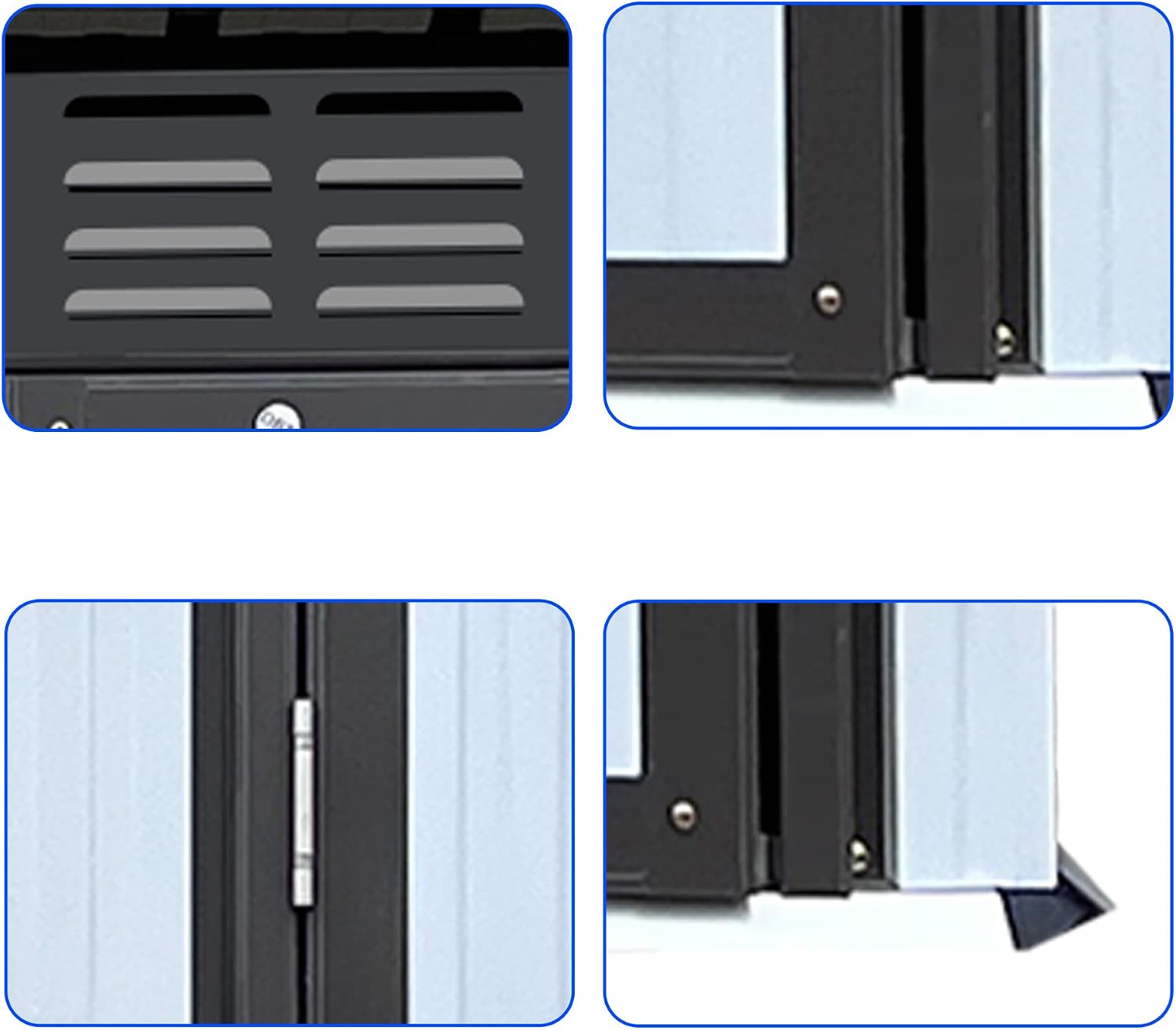 Ritsu 5Ft x 3Ft Outdoor Metal Garden Shed, Steel Garden Storage Shed with Single Lockable Door & Vents, Waterproof Anti-Corrosion Tool Storage Clearance for Backyard Patio Lawn, White+Black