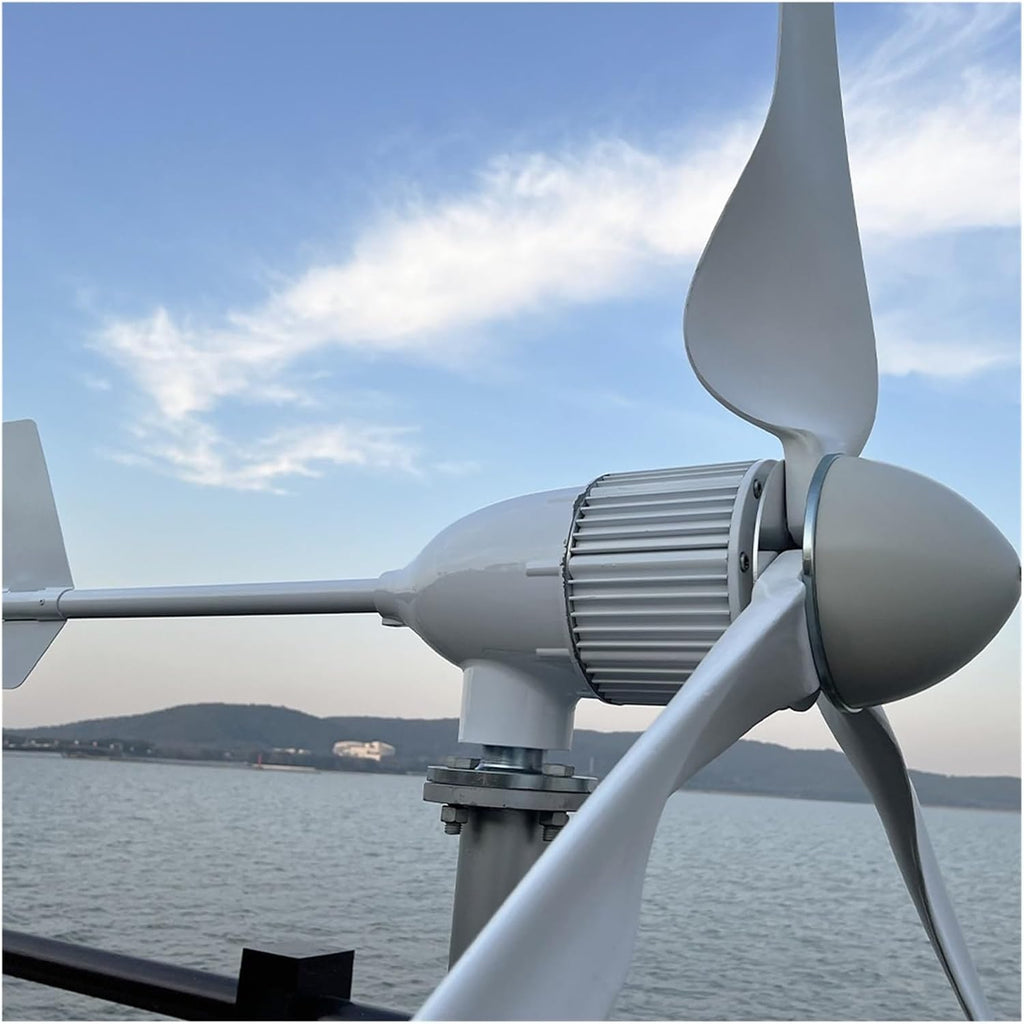 Wind Turbine Generator, 3000W 24V 48V 96V 3 s Horizontal Wind Turbine Generator Windmill With MPPT Charger Controller and Off Grid Inverter for Marine, RV, Home(24V)