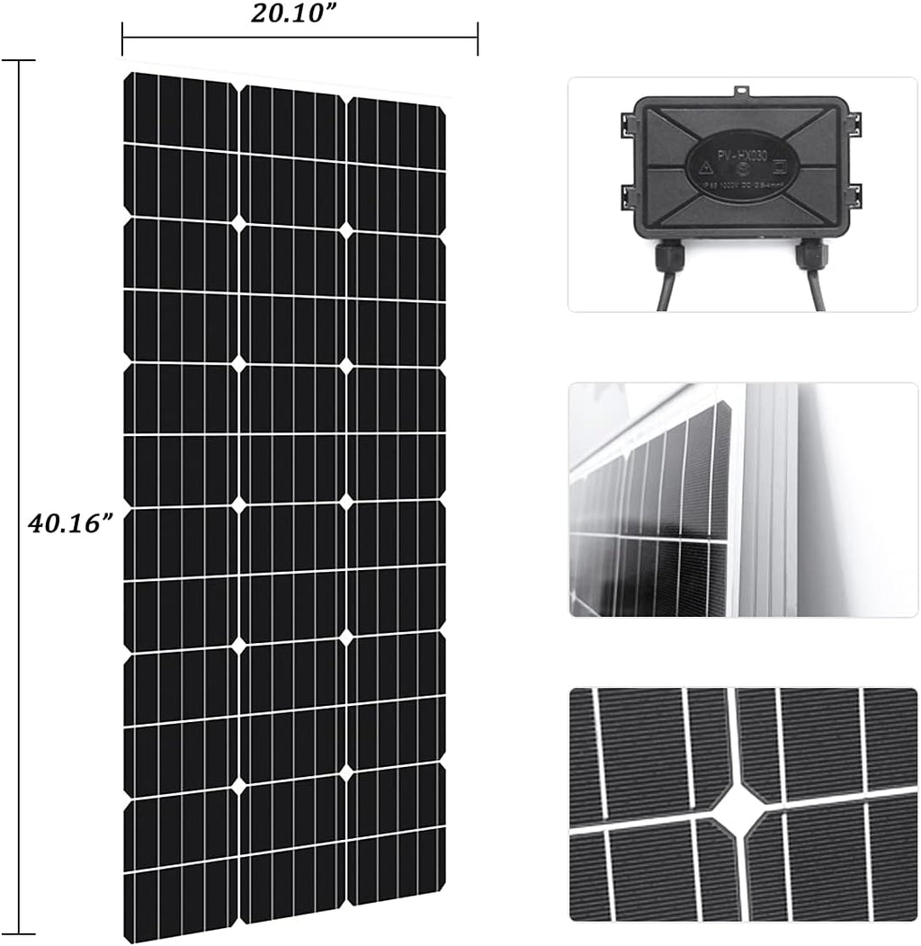 1000W 12V Wind Solar Kit Complete Off Grid System with 2 * 100ah Lifepo4 Battery & 3000W Power Inverter -400W Wind Turbine Generator + 600W Solar Panels