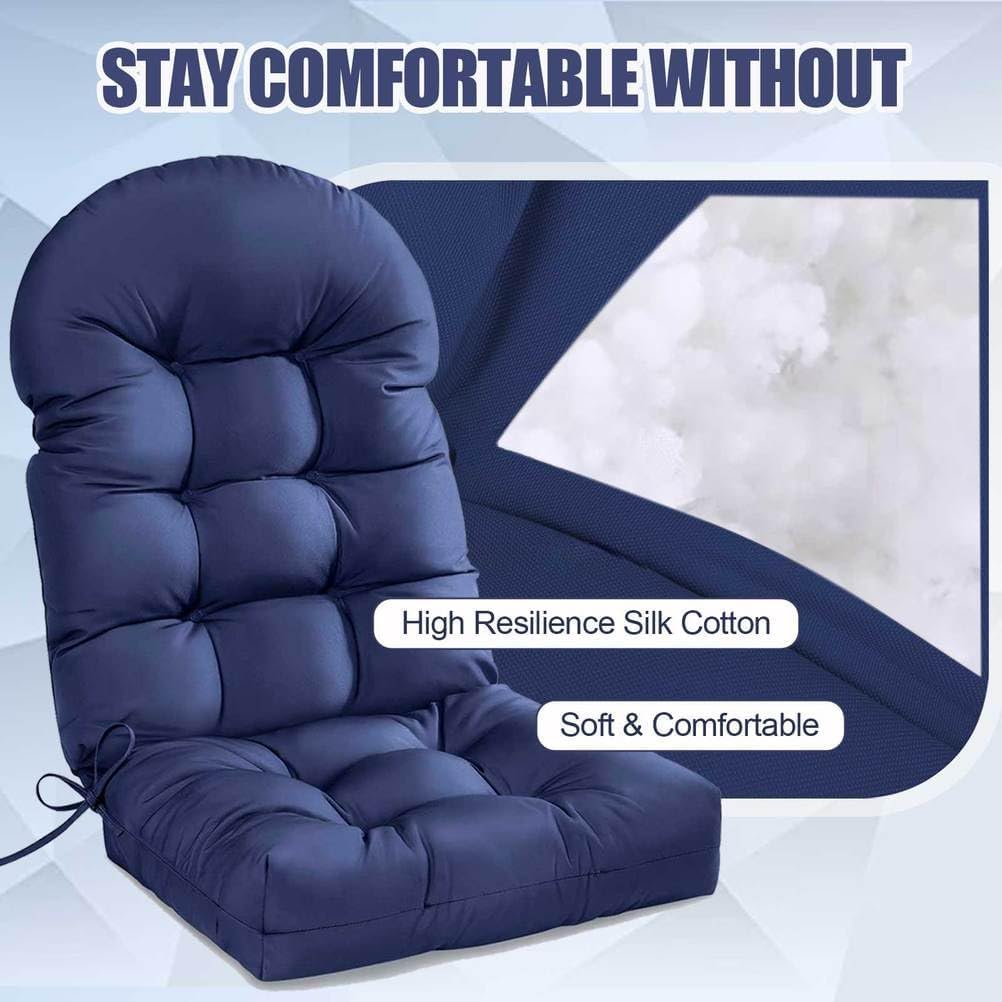 Chair Cushion Waterproof Outdoor Rocking Chair Cushions with Ties Anti-Slip High Back Patio Chair Cushions for Patio Furniture Cushions Dark Grey 6 Pieces