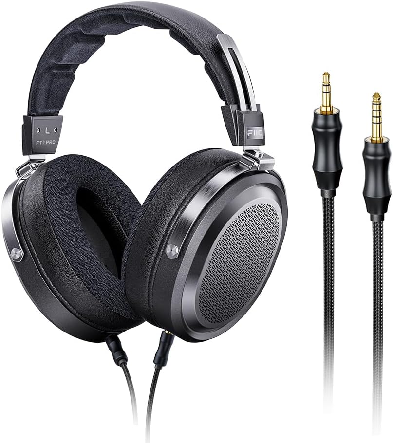 FiiO FT1 Pro Open-Back Planar Magnetic Wired Hi-Fi Headphones for Home, Studio, Recording, High Sensitivity (Black)