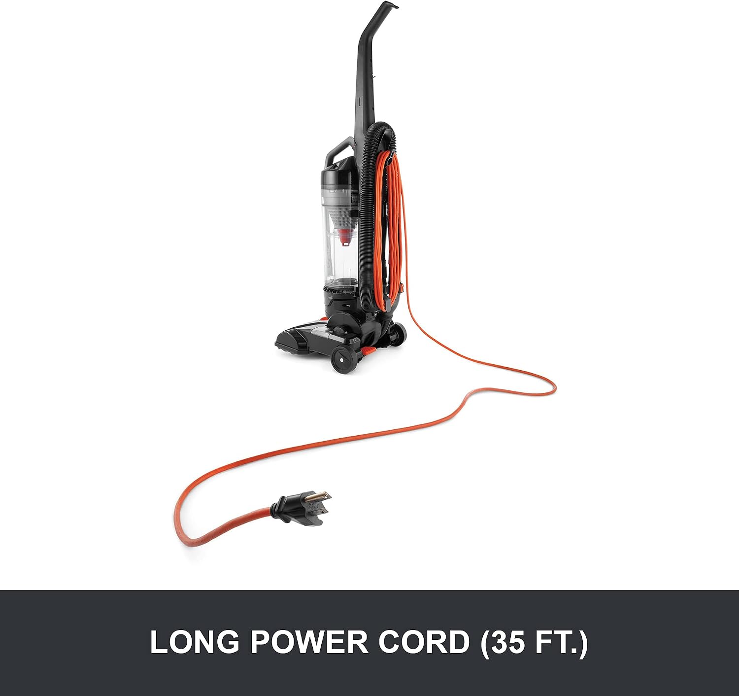 Hoover Commercial TaskVac Bagless Upright Vacuum Cleaner, Furniture Guard Lightweight HEPA Filtered Professional Grade Long-Lasting, 15 Pounds 35-Foot Long Cord, CH53010, Black
