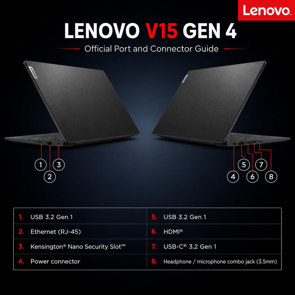 Lenovo V15 2026 Student & Business Laptop, AMD Ryzen 3 7320U (Beats i7-1160G7), 15.6' FHD IPS Display, 16GB RAM, 1TB SSD, Ethernet Port RJ-45, Windows 11 Pro, Business Black