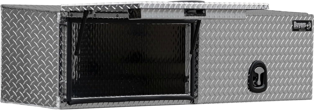 Buyers Products 1701351 Topsider Truck Tool Box, 16x13x72 Inch Diamond Tread Aluminum, Dual Flip-Up Doors, Locking Compression Latches, Weather Resistant, No-Drill Mount, Made in USA