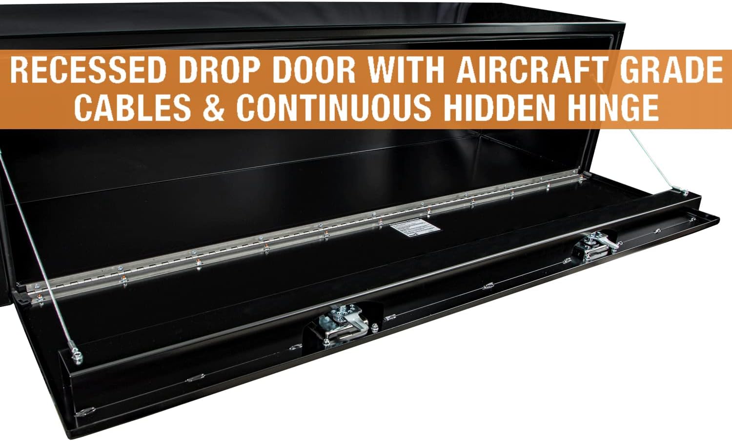 Buyers Products 1702317 Black Steel Underbody Truck Tool Box – 18 x 18 x 66 Inch - Truck Bed & Underbelly RV Storage Box, Locking T-Latch, Weather-Resistant, Heavy-Duty Flatbed Job Box, Made in USA
