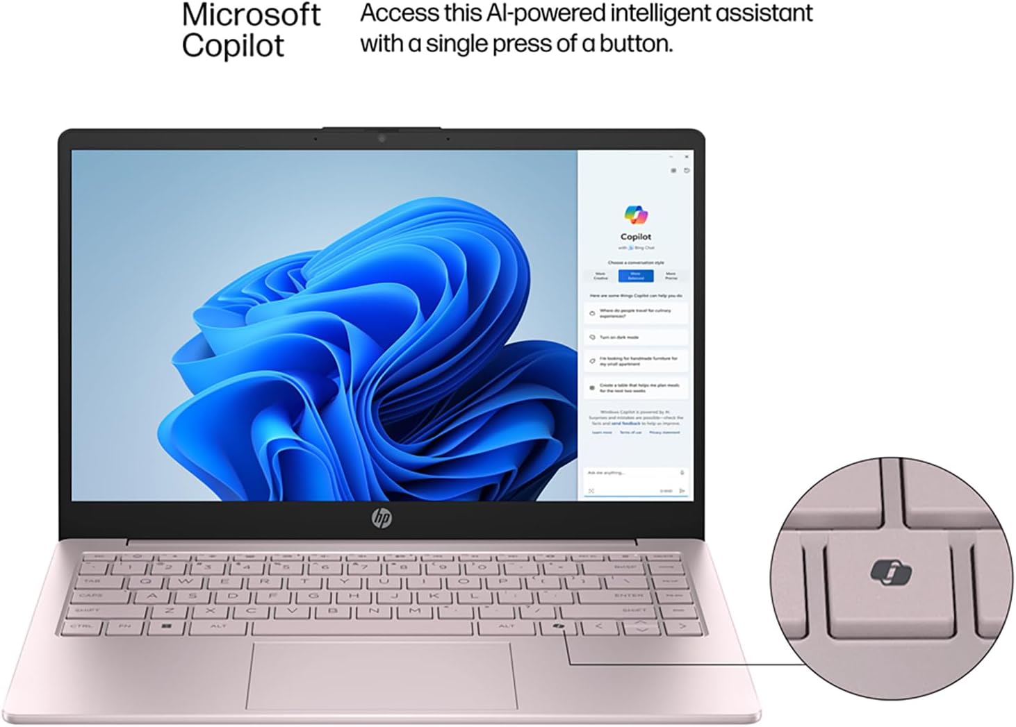 HP Laptop 2026 Edition with Copilot AI, 32GB RAM, 1TB SSD + 128GB UFS, Intel Processor, Long Battery Life, Lightweight, 1 Year Office 365, Windows 11 Home S for Students & Office, Type-C HUB, Pink