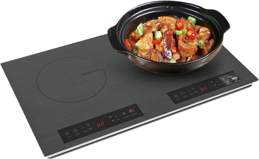 Double Induction Cooktop, 2 Burner Induction Stove Portable Electric Hot Plate For Cooking with 9 Power Levels & 3-Hour Timer Function Sensor Touch for Pots with a Diameter of 7.87 Inches