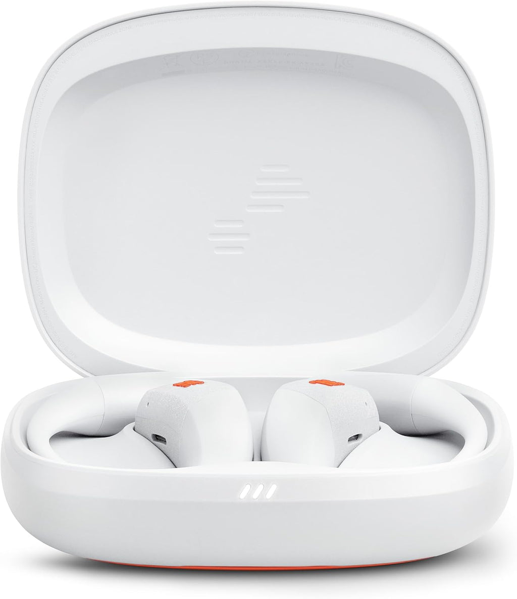 JBL Endurance Zone - True Wireless Open-Ear Sport Headphones with 4 mics for Crisp, Clear Calls, Water & dust Proof (IP68), and Up to 32 Hours of Playtime, Plus Speed Charge (White/Orange)