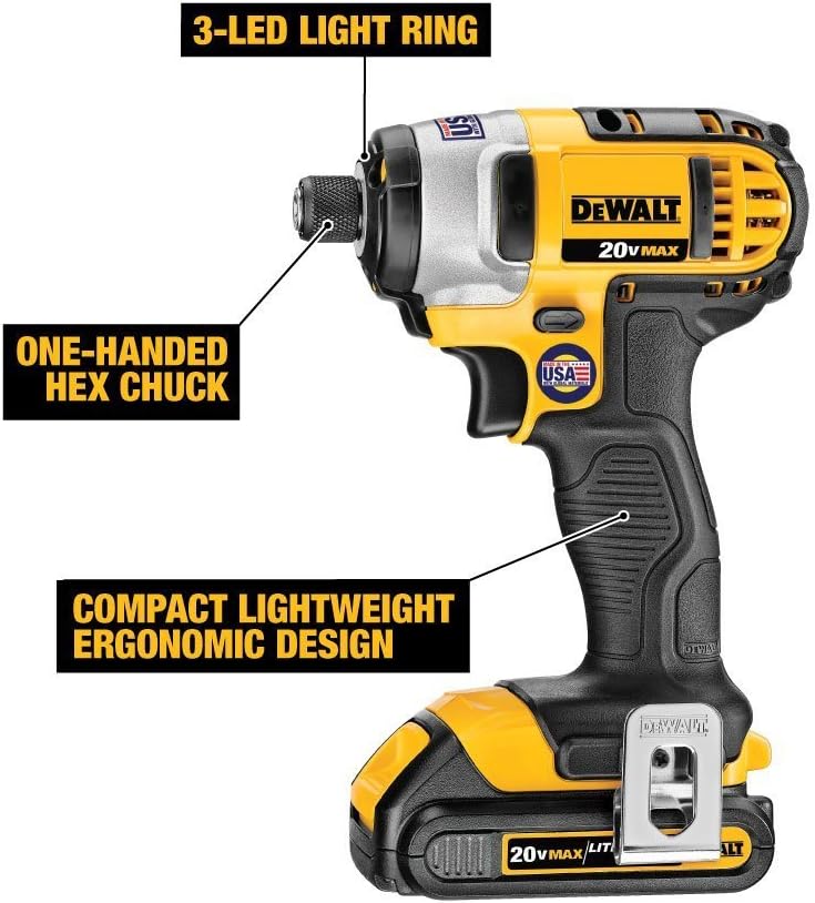 DEWALT DCK240C2 20v Lithium Drill Driver/Impact Combo Kit with 20V MAX* Lithium Ion 4-1/2' grinder