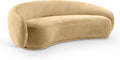 Meridian Furniture 44044Camel-S Emery Collection Modern | Contemporary Sofa with Ultra Luxe Camel 460 GSM Velvet, Solid Eucalyptus Wood Inner Frame, 95' W x 45.5' D x 31' H, Camel