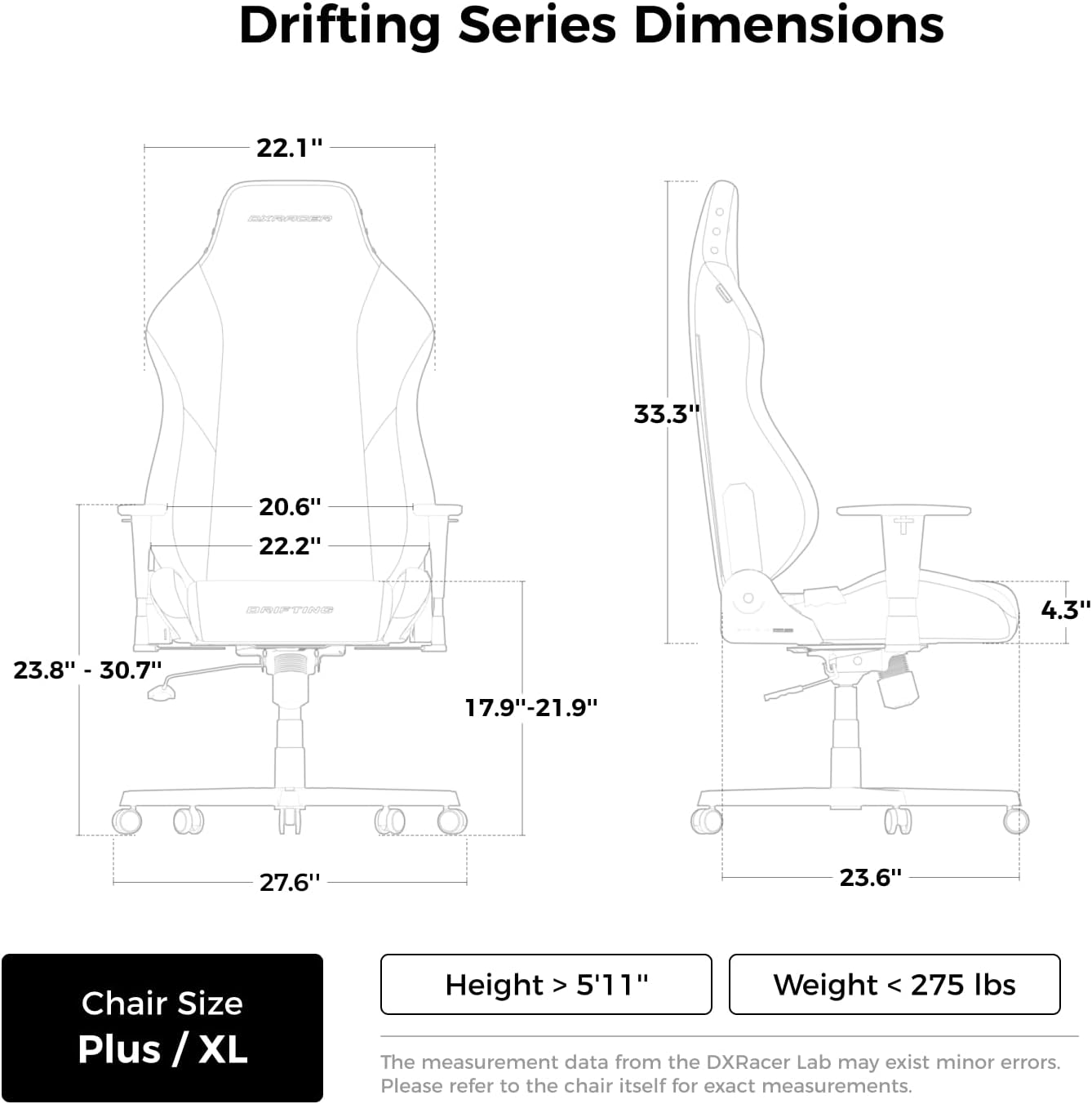 DXRacer Drifting XL Ergonomic Video Gaming Chair with Lumbar Support and Headrest, Reclining Computer Gaming Chairs for Adults, Racing Style (EPU Leatherette, Speed)
