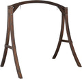 VINGLI 6.7FT Porch Swing Frame, 1000LBS Heavy Duty A-Frame Wooden Porch Swing Stand with Curved Arc Top for 5FT Porch Swing, Large Swing Hanger for Garden, Patio, Backyard & Indoor, Rustic