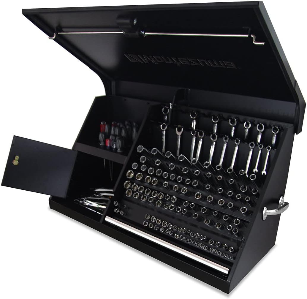 Montezuma DX411B 41' x 18' Heavy Duty Steel Triangle Toolbox (steel, black)
