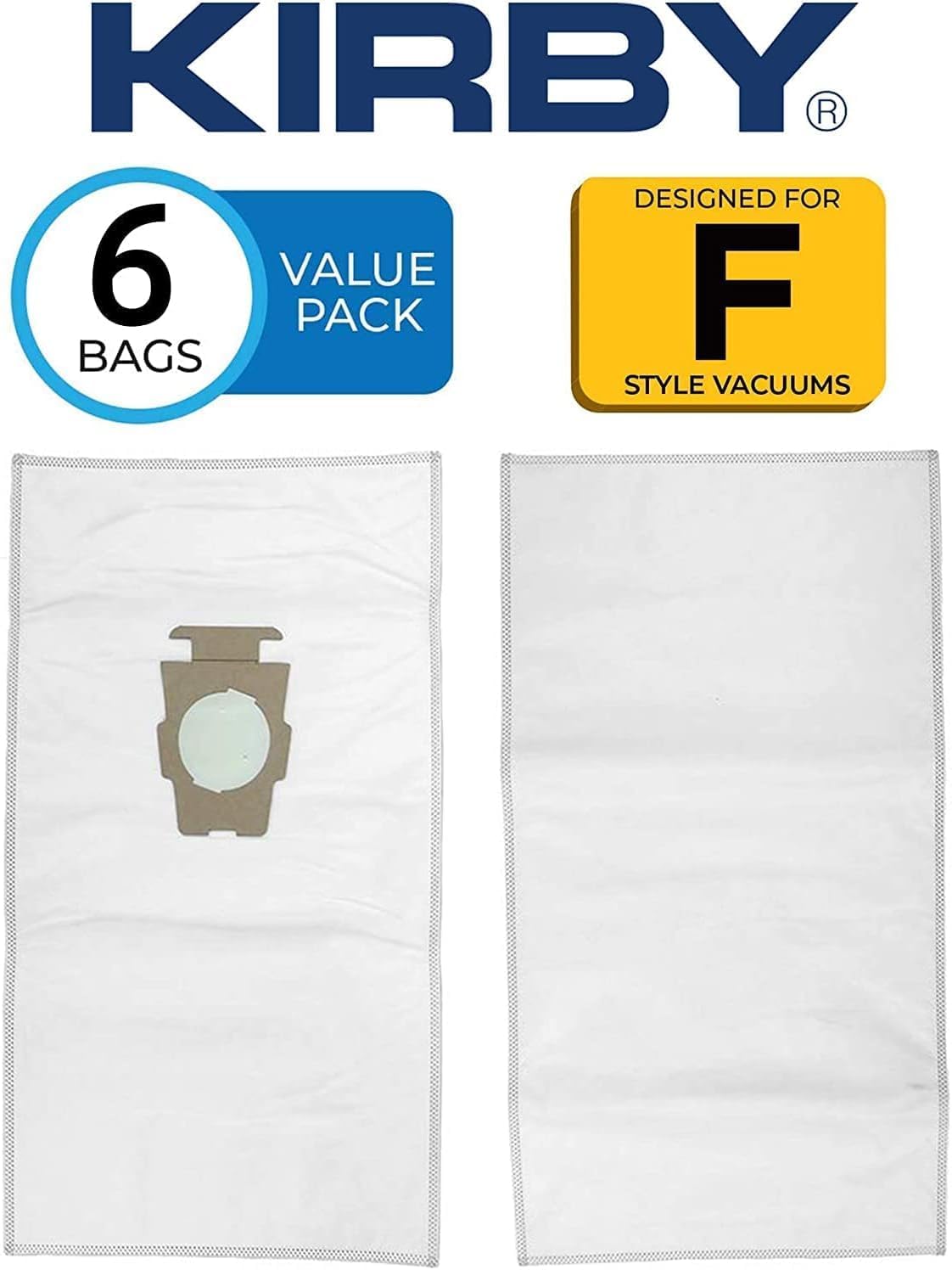 Kirby MicronMagic Plus HEPA Filter Bags 6-Pack | Part #204814 | Compatible with F-Style & Twist-Style Vacuums (54 Filer Bags/Case)