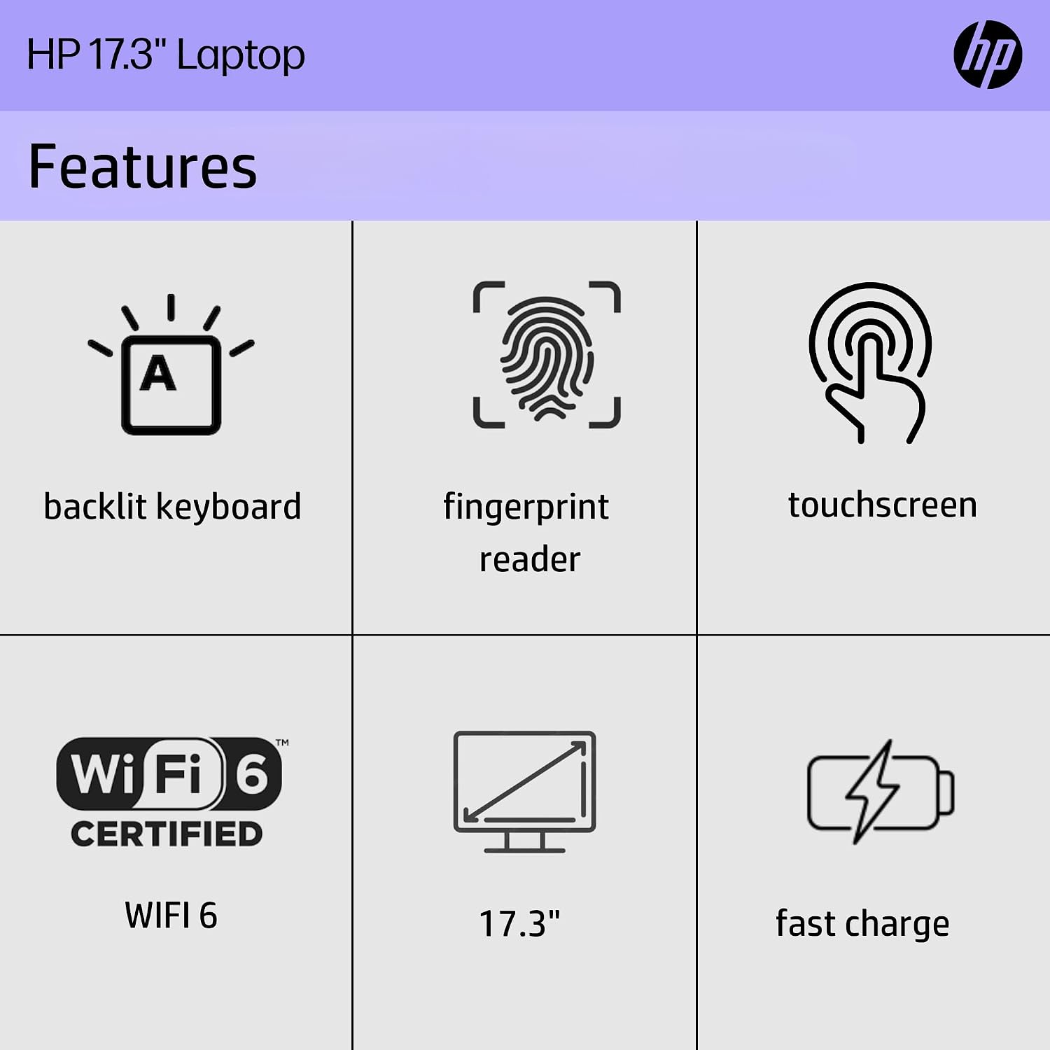 HP 17.3' Touchcreen Laptop - Backlit KB and Fingerprint Reader - Intel 13th 10-Core i5-16GB RAM, 512GB SSD - Win 11 Home and Microsoft 365 Web w/o Mouse