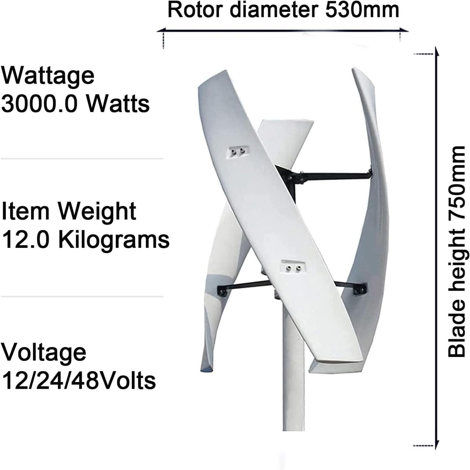 3000W/8000W Wind Turbine,3-Blade Wind Vertical Generator,3-Phase AC Permanent Magnet Generator,Wind Turbine kit,3000W-12V