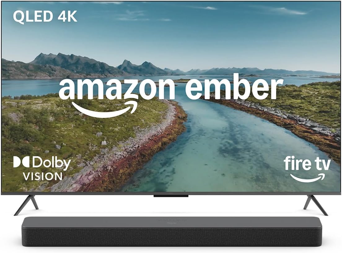 Amazon Ember 50' QLED Series with Fire TV (newest model) with Fire TV Soundbar Plus