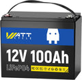 Wattcycle 12V 100Ah LiFePO4 Lithium Battery - BCI Group 24, 15000 Cycles, Built-in 100A BMS, Low-Temperature Protection - Ideal for RVs, Golf Cart, Home Energy Storage, Boats and Marine Applications