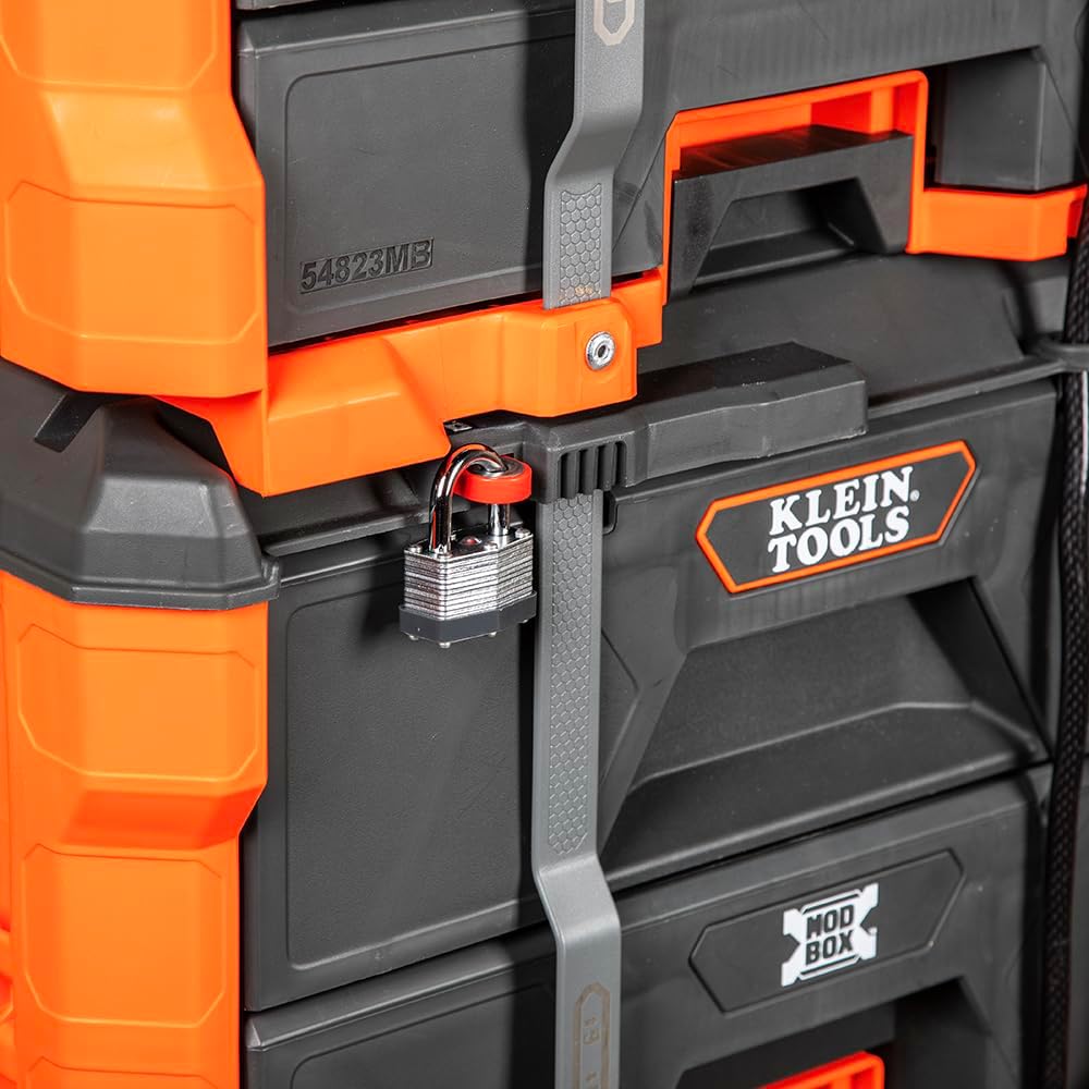 Klein Tools 54822MB MODbox 2-Drawer Tool Box, Double Drawer Tool Organizer, Stackable Module, 50-Pound Capacity