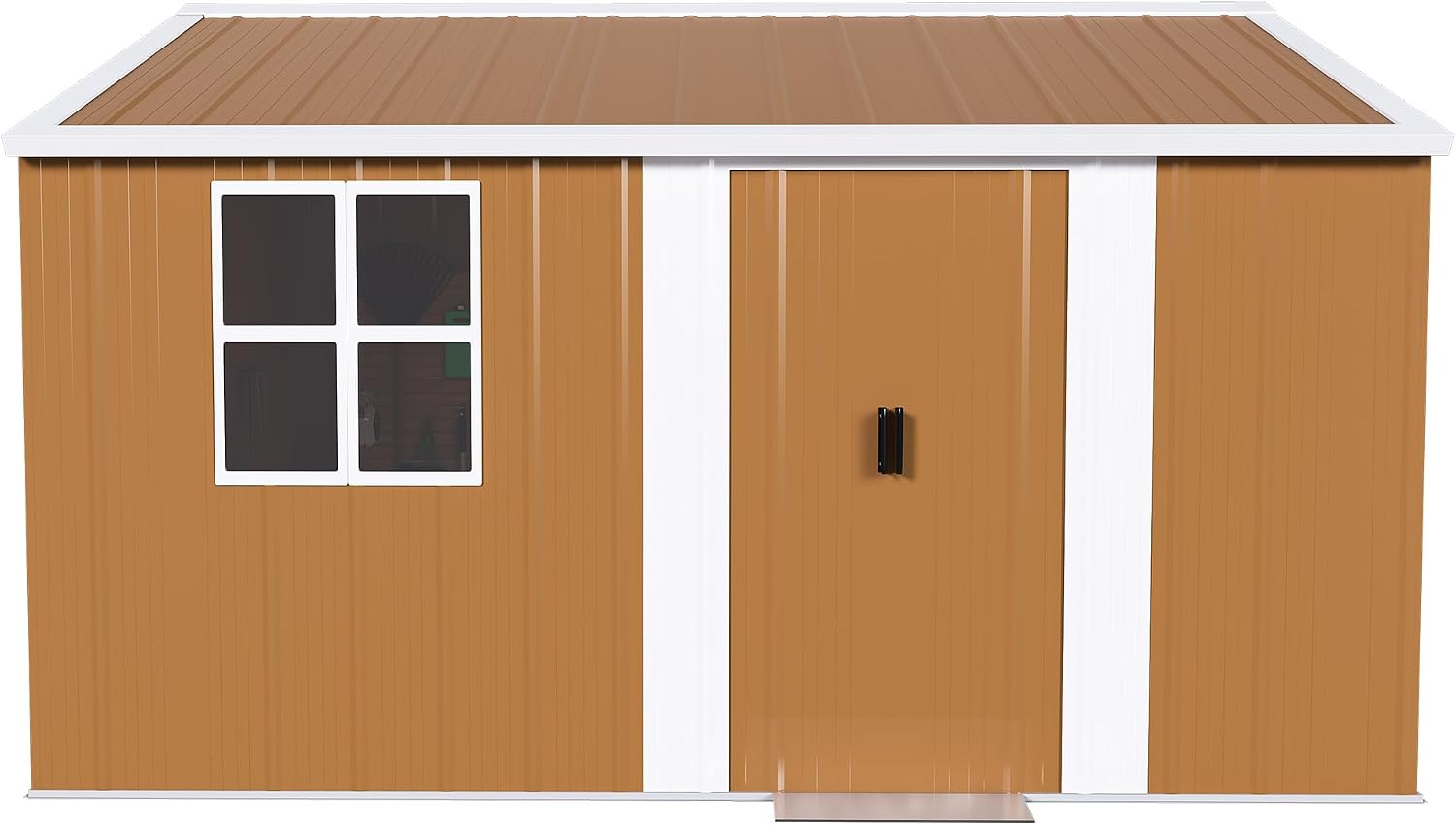 Montary 10X12 FT Outdoor Storage Shed with Windows, Lockable Door & Ventilation - Weatherproof Metal Garden Shed, Outdoor Tool Storage House for Backyard, Lawn, Patio,Yard