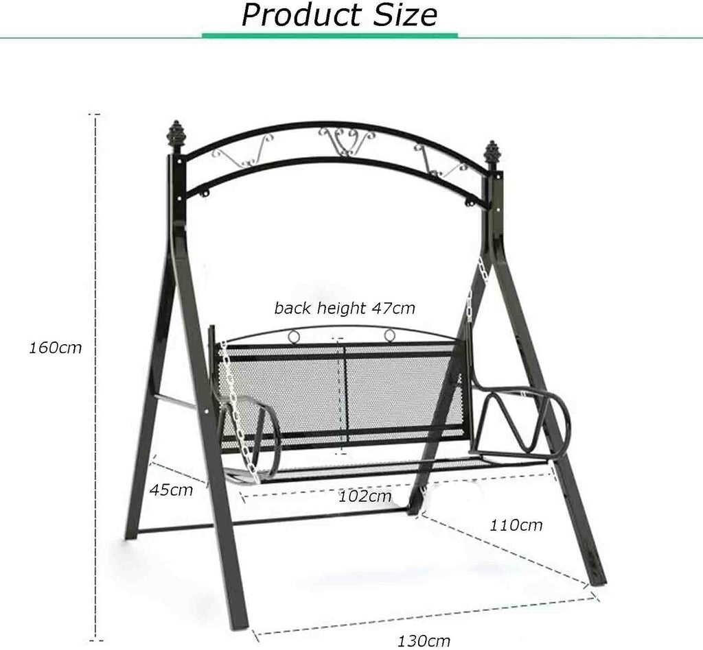 2 Seater Swing Chair, Balcony Rocking Hanging Chair,Sun Lounger,for Adults Patio, Garden, Backyard and Poolside