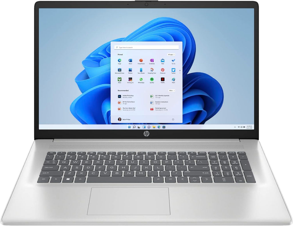 HP 17-CN400 Personal Laptop, 2025, 17.3' 1920x1080, Intel-10 Core 5 120U, 64GB 3200MHz DDR4, 4TB SSD, Win10 Pro, Backlit Keyboard, Wi-Fi 6, Bluetooth 5.3, 720p HD Camera, Natural Silver