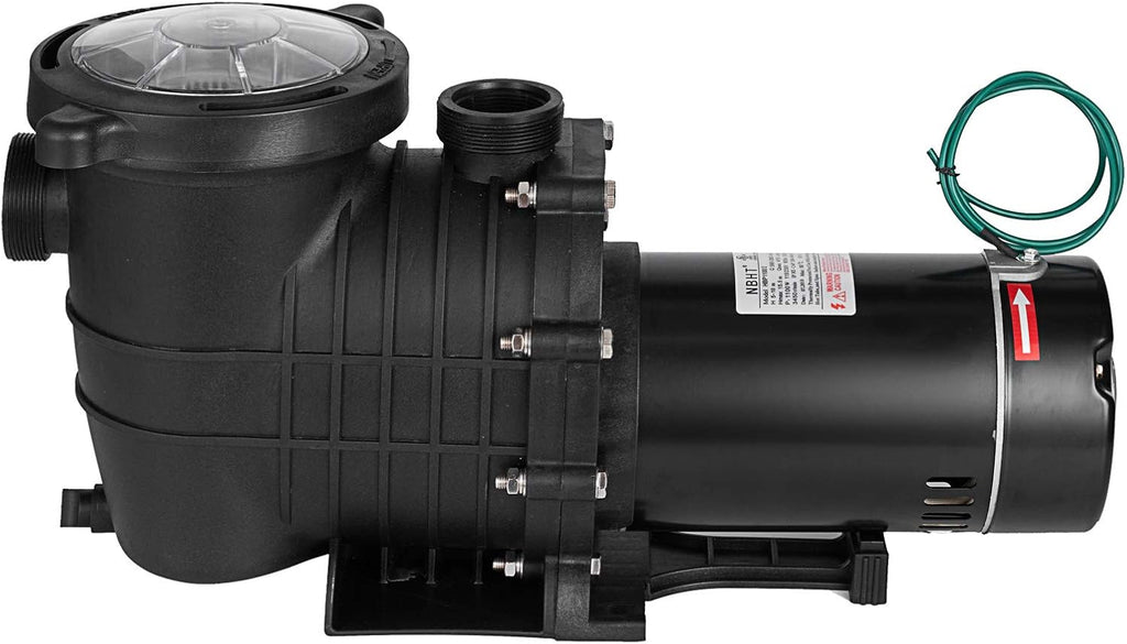 Hitgrand 2HP Self Primming Pool Pump, Inground Above Ground Swimming Pool Pump Upgraded 110V/220V Dual Voltage, 1500W 60HZ Single Speed Pumps with Strainer Basket Silent Operation